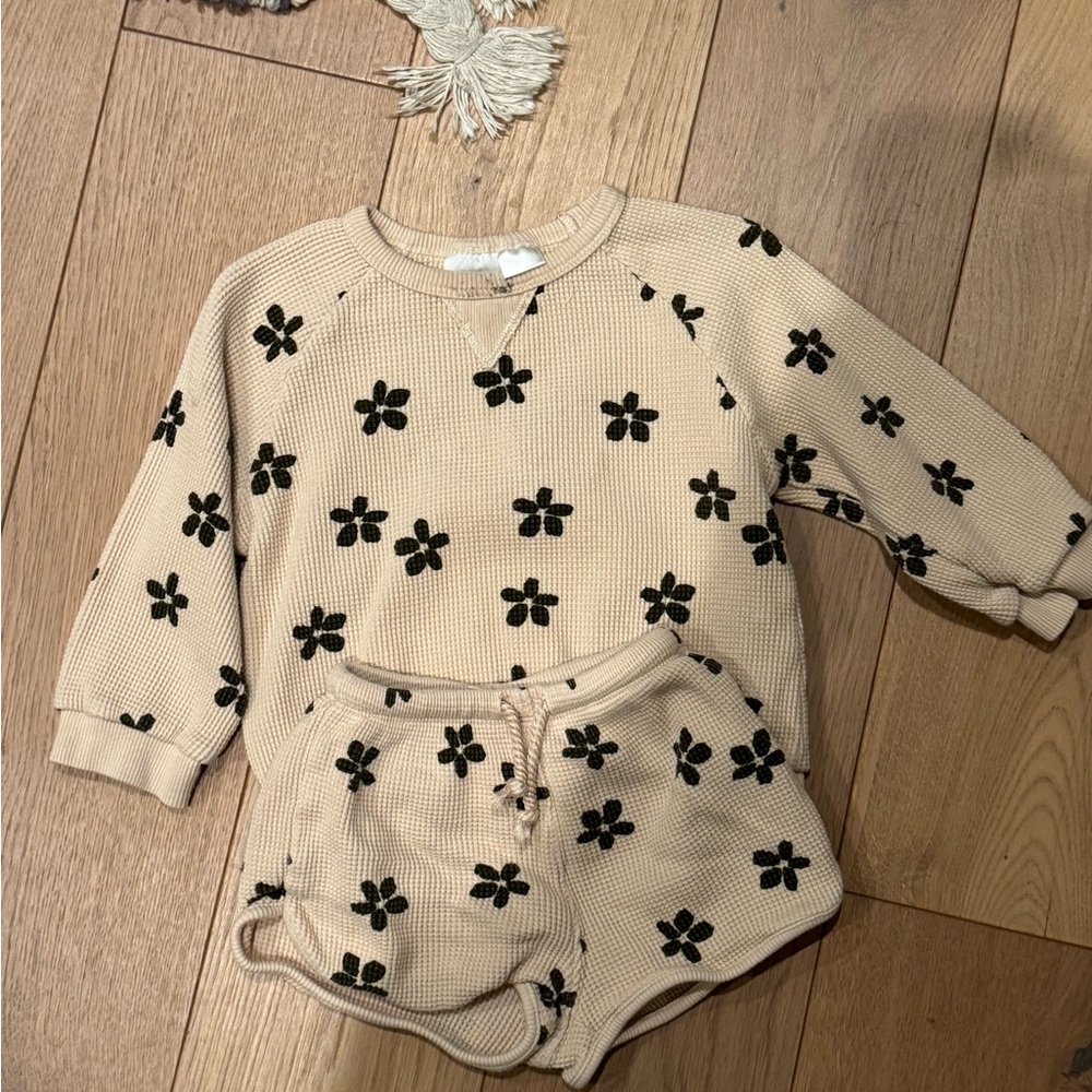 Zara Kids Beige and Black Matching Set
